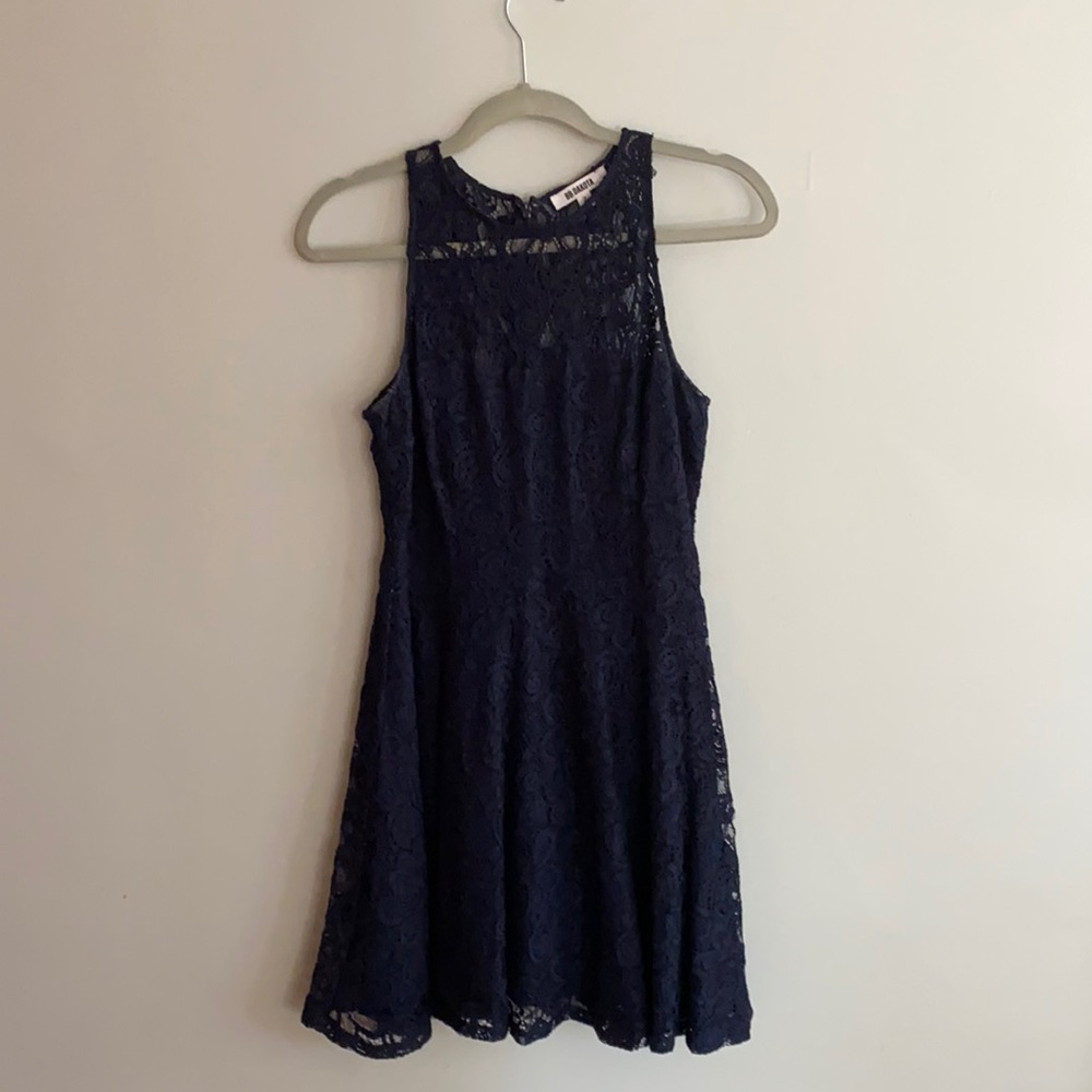 Adorable Lace Navy Dress
